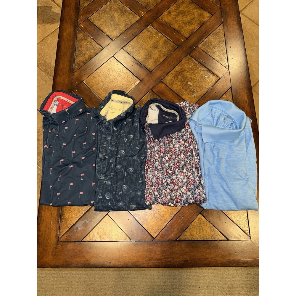 Lot Of 4 Walter Hagen Performance Golf Polos Men's Sz Small